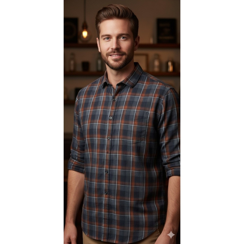 Joseph Abboud Mens XXL Plaid Button Down Shirt Long Sleeve Modern‎ Fit
